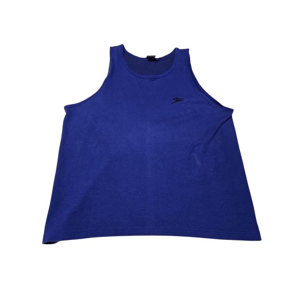Speedo Men's Blue Tank Top‎ Shirt XL Mesh Athletic Workout